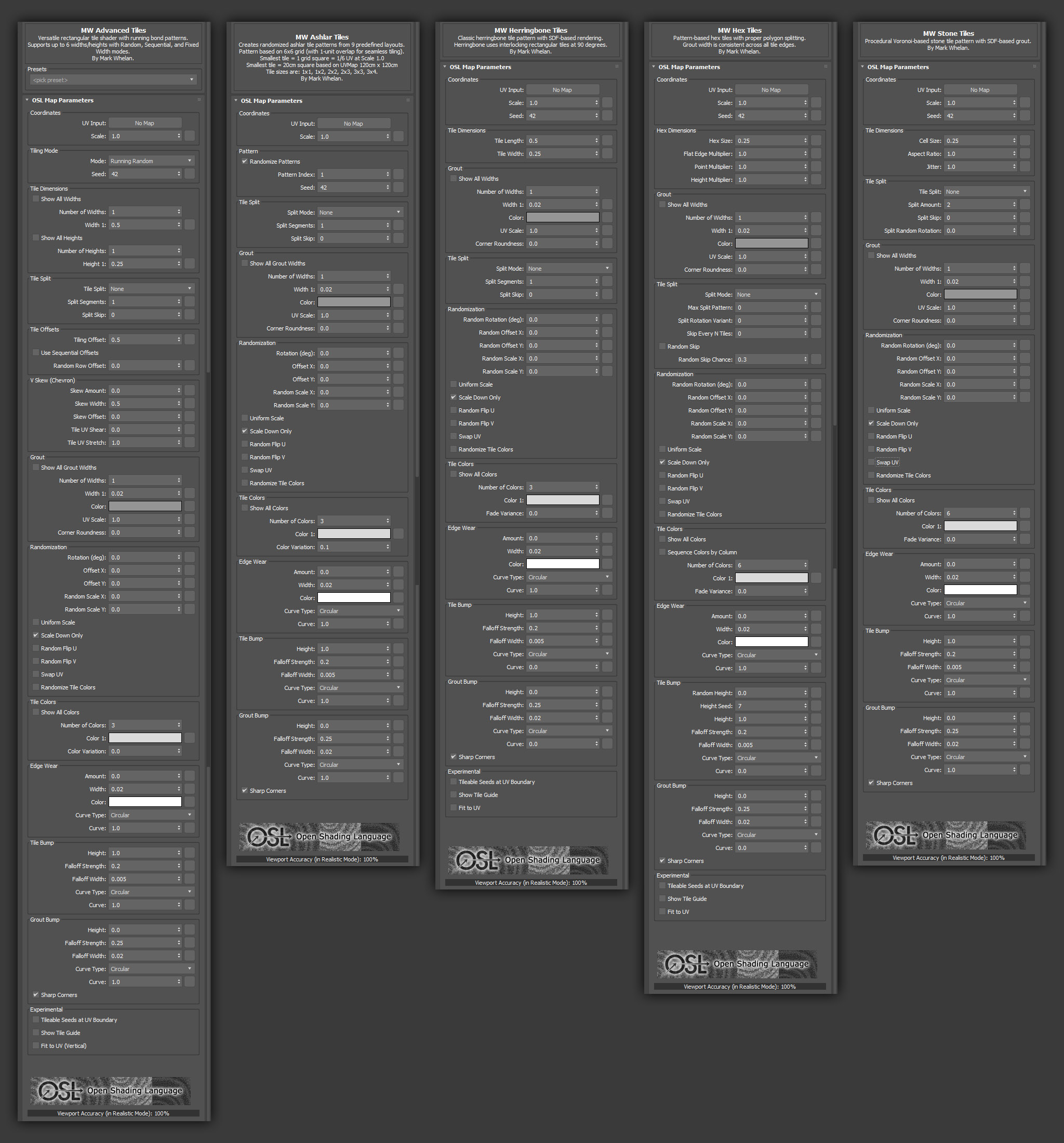 MW Tiles - Procedural tile control in 3ds Max viewport