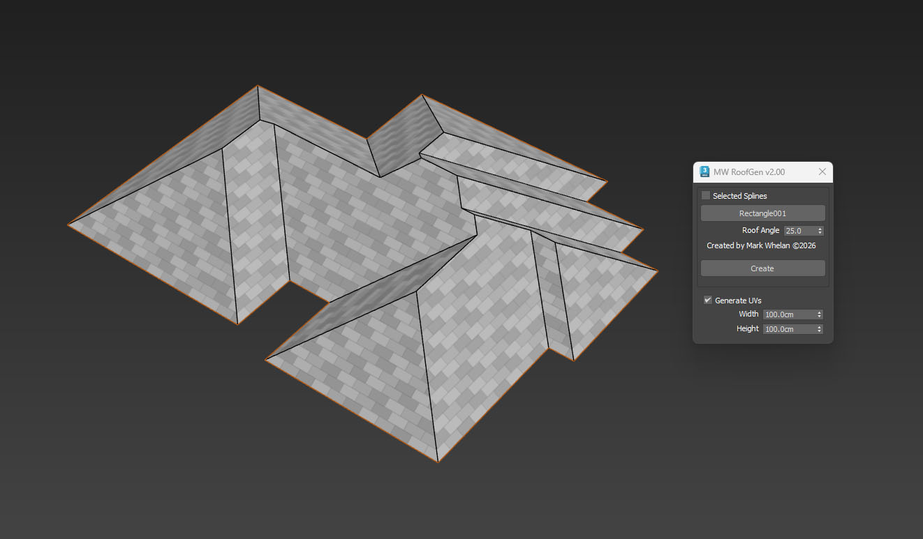 MW RoofGen - Grounded slope UV mapping on roof faces